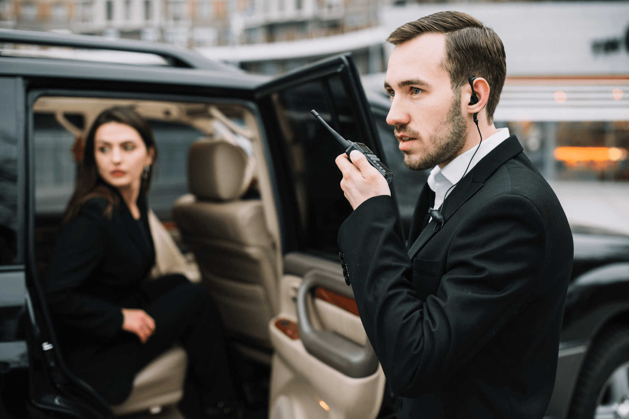 Security officers monitoring premises