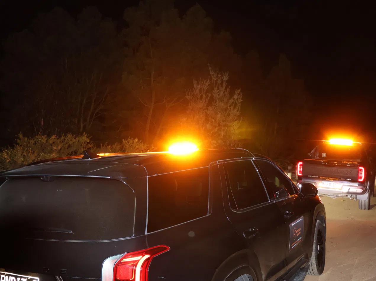 Z Protection Services officer on site at night